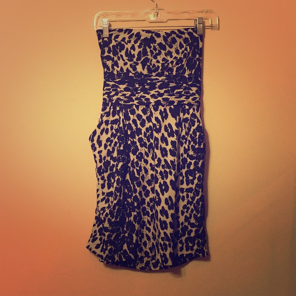 CR- strapless animal print dress